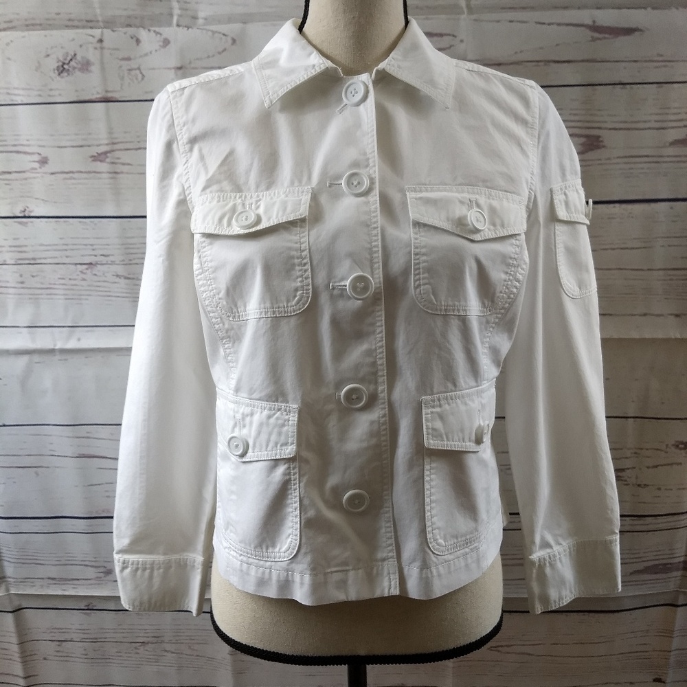 L.L. Bean White Long Sleeve Jacket